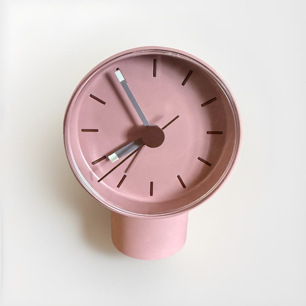 IKEA Bondtolvan Analog Alarm Clock Pale Pink, 3-1/4" x 3-1/2" Used Tested Works